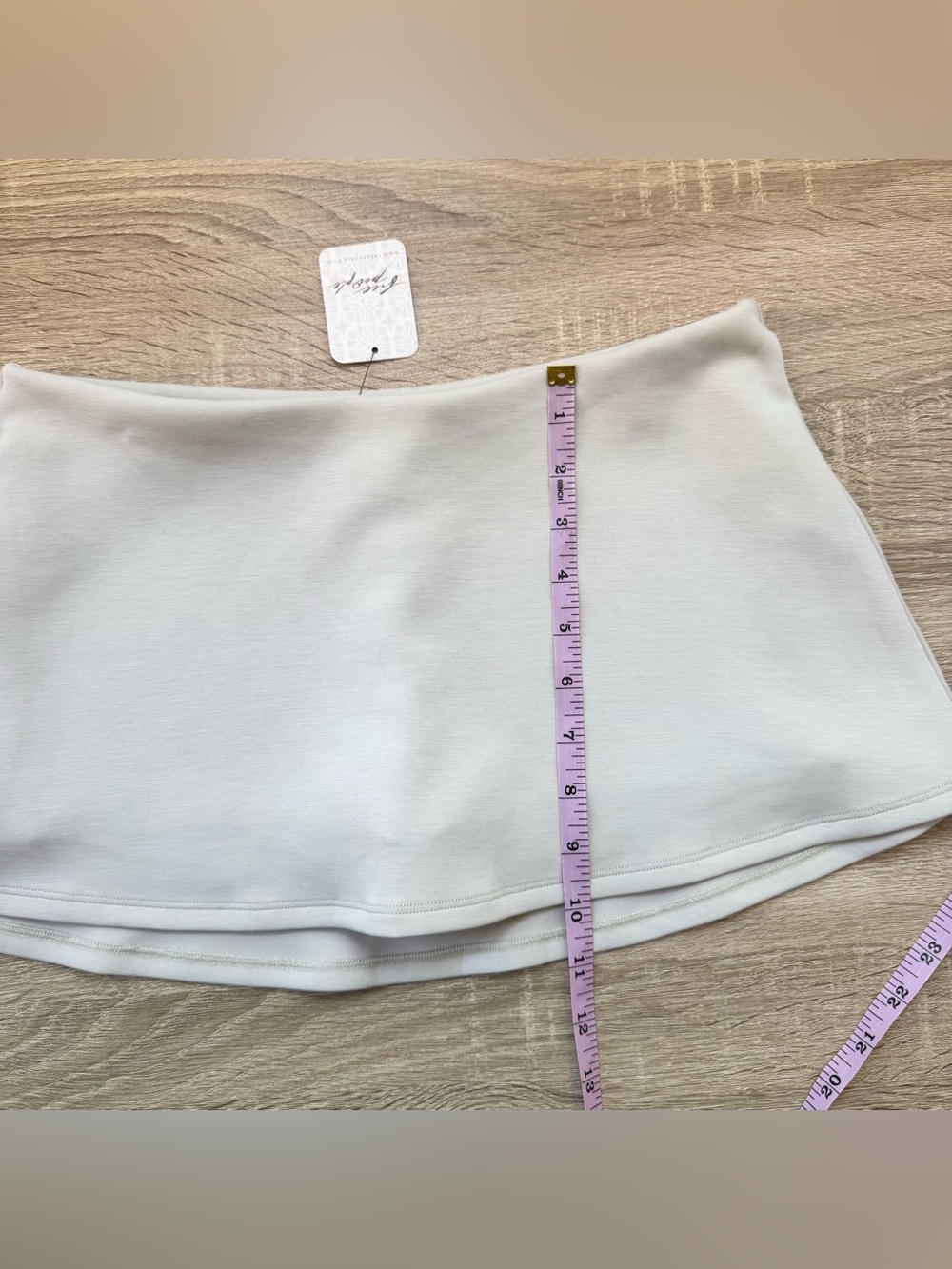 NWT Geel Aria Micro Mini Skirt Stone Cream Small - Picture 9 of 16